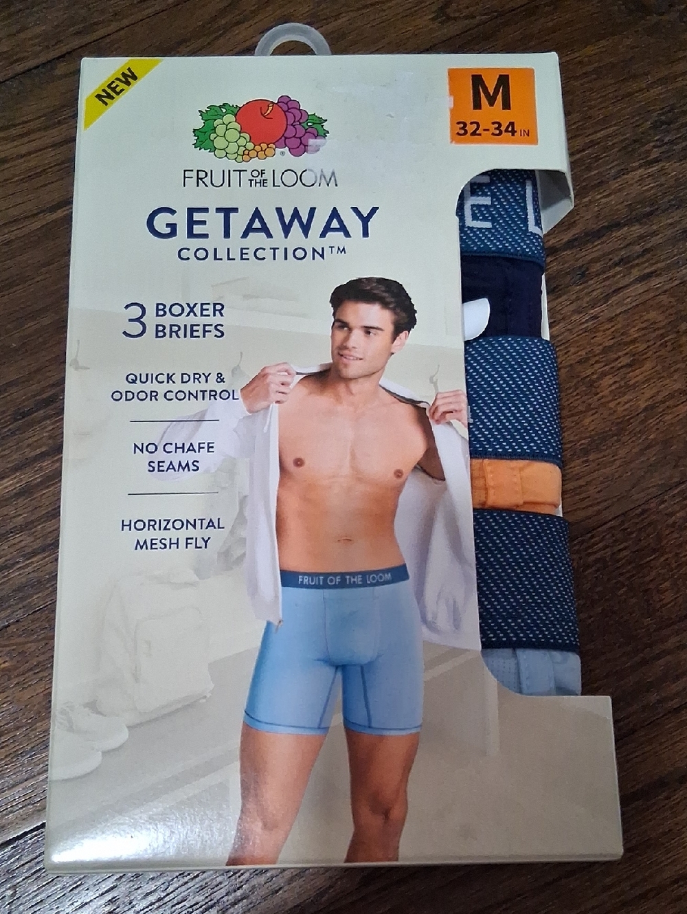Fruit of the Loom Men’s Getaway Boxer Briefs – Blue (3-Pack)